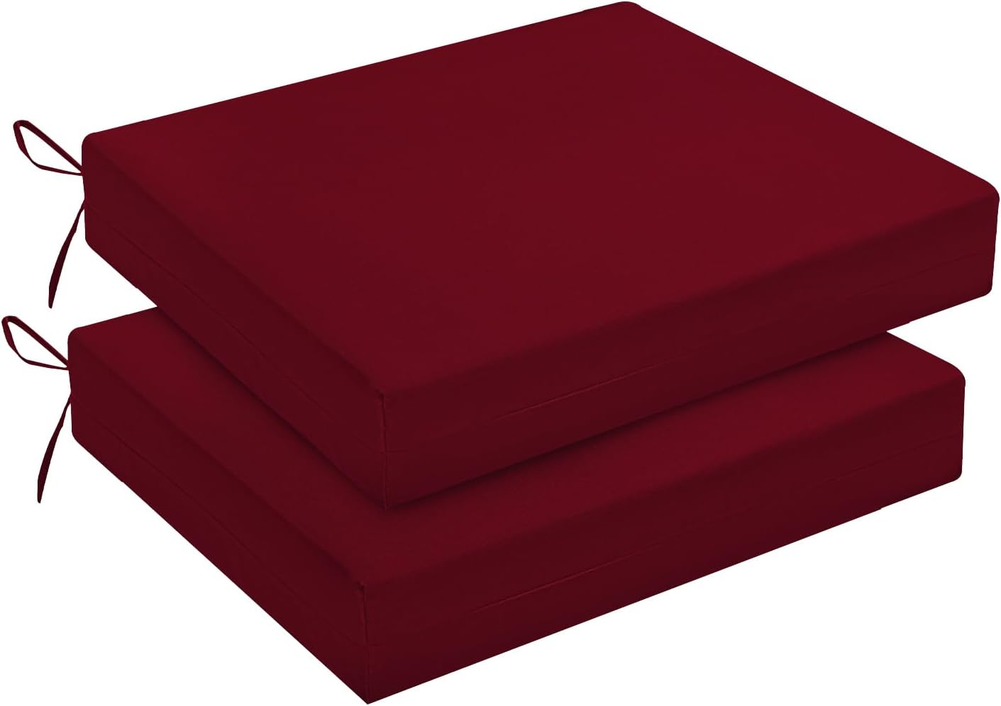 downluxe Outdoor Chair Cushions Set of 4 for Patio Furniture, Water-Resistant Patio Chair Cushions with Ties, High Density Foam Outdoor Seat Cushion, 17" X 16" X 2", Navy