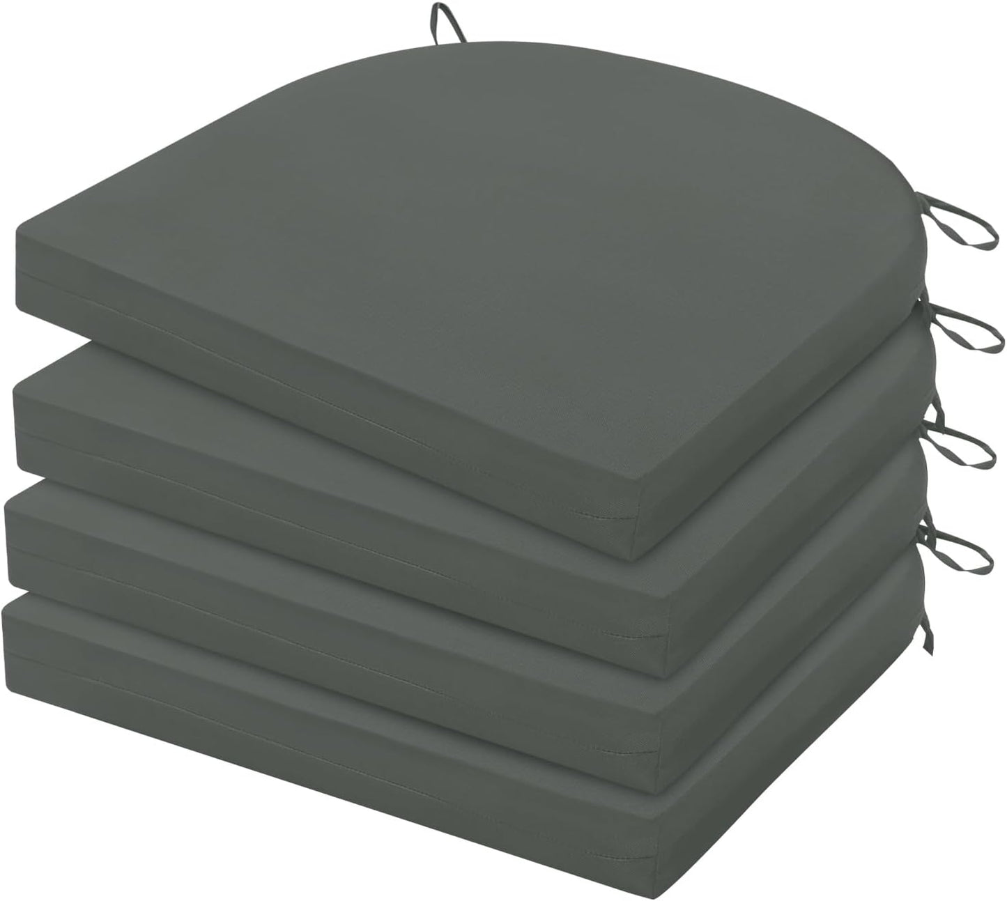 HARBOREST Outdoor Chair Cushions Set of 4, Water Resistant Patio Chair Cushions with Ties, Outdoor Seat Cushions for Patio Furniture, 17"x16"x2", Navy