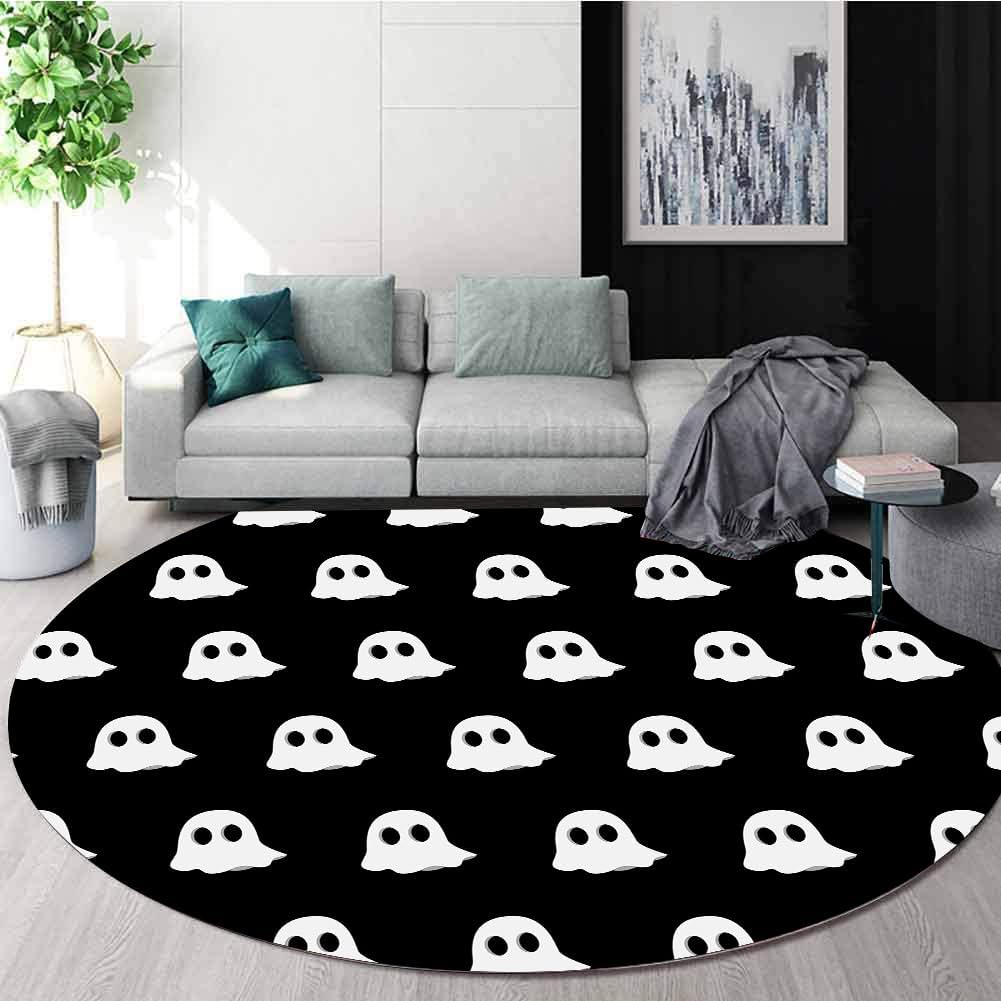 Halloween Round Rug,6ft, Halloween Gothic Rug, Halloween Ghost Rug,Washable Halloween Ghost Decor,for Living Dining Room Office Dining Room Bedroom Goth Halloween Floor Mat。