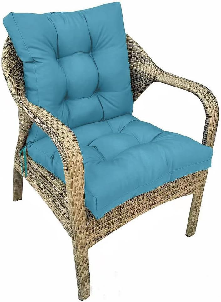 Outdoor Chair Cushions Waterproof Floral Tufted Lawn Wicker Chair Cushion for Patio Furniture Indoor Rocking Chair Pad 41.7"*20.8"*3.9" Hawaii