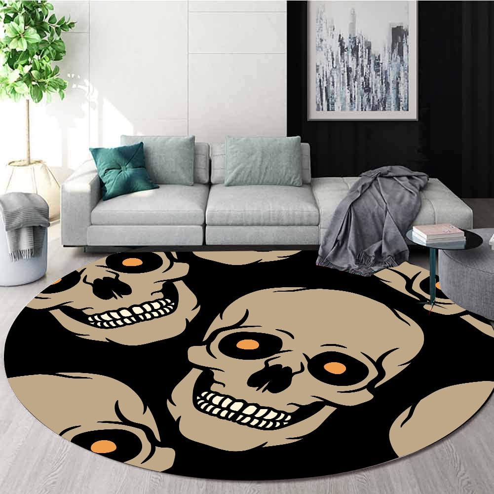 Halloween Round Rug,6ft, Halloween Gothic Rug, Halloween Ghost Rug,Washable Halloween Ghost Decor,for Living Dining Room Office Dining Room Bedroom Goth Halloween Floor Mat。