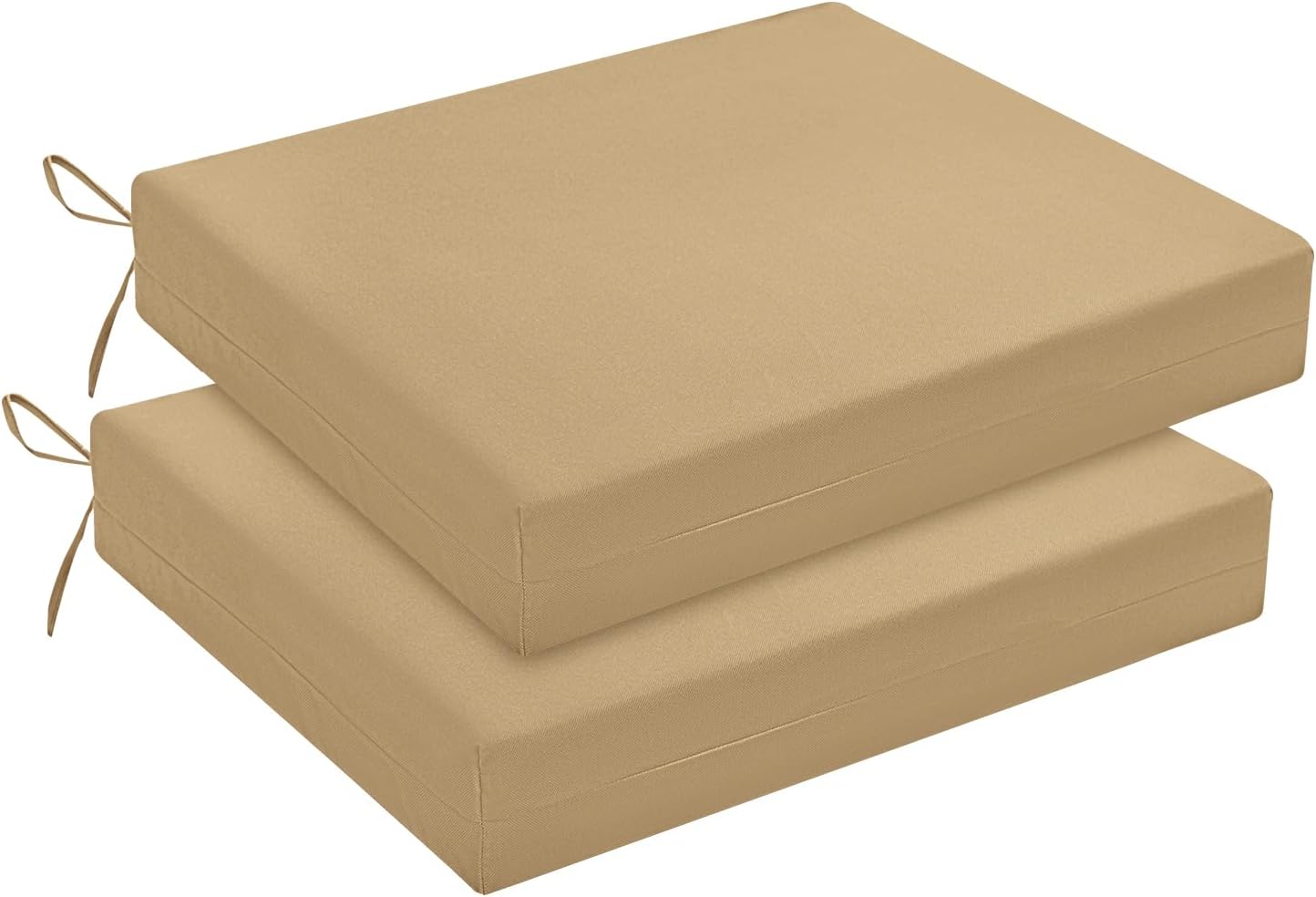 downluxe Outdoor Chair Cushions Set of 4 for Patio Furniture, Water-Resistant Patio Chair Cushions with Ties, High Density Foam Outdoor Seat Cushion, 17" X 16" X 2", Navy