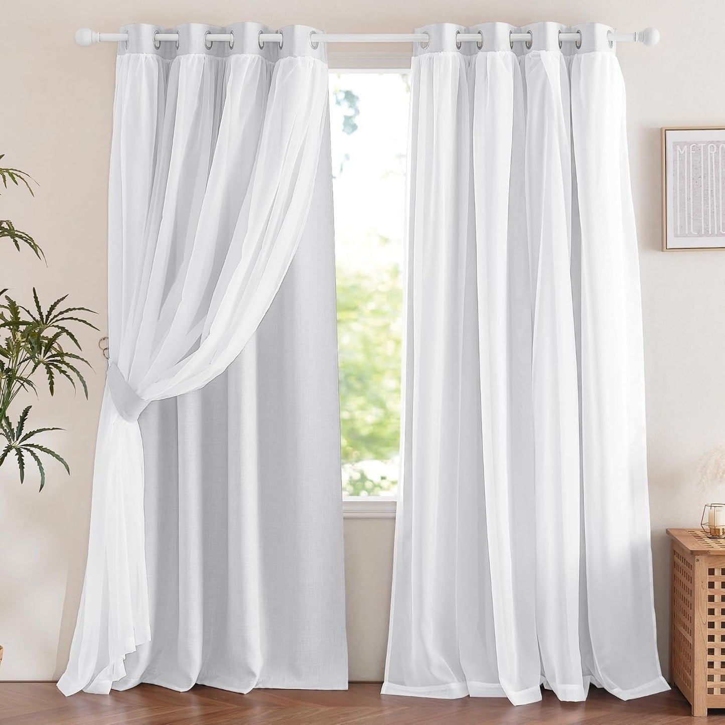 NICETOWN Rainbow Window Curtain Girls Kids Playroom Pastel Colorful Nursery Ombre 84 inches Long Blackout Curtains for Bedroom Living Room, 2 Panels, Grommet Top, 52" W x 84’L, Teal & Purple