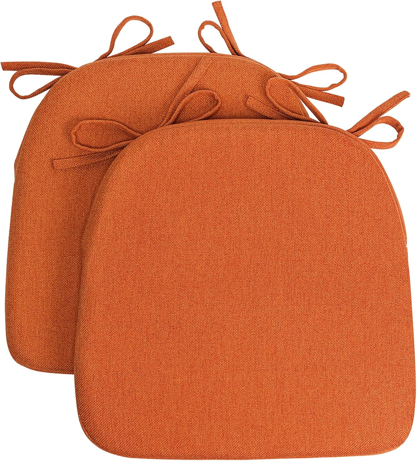 4 Pack 17'' x 16'' Chair Cushions, 2" Thick Dining Chair Pads with Ties and Removable Washable Cover, Seat Cushion for Kitchen Chairs, Indoor Dining Room, Patio Chairs, Beige