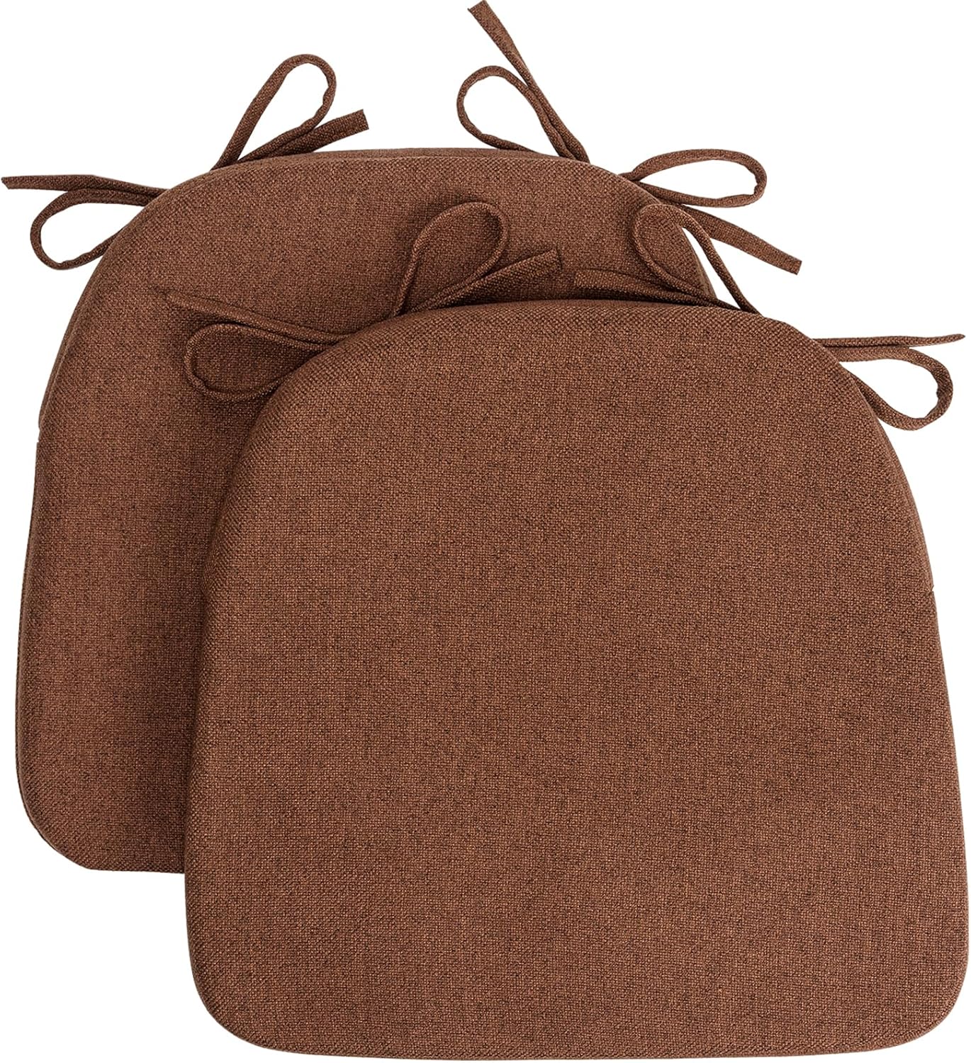 4 Pack 17'' x 16'' Chair Cushions, 2" Thick Dining Chair Pads with Ties and Removable Washable Cover, Seat Cushion for Kitchen Chairs, Indoor Dining Room, Patio Chairs, Beige