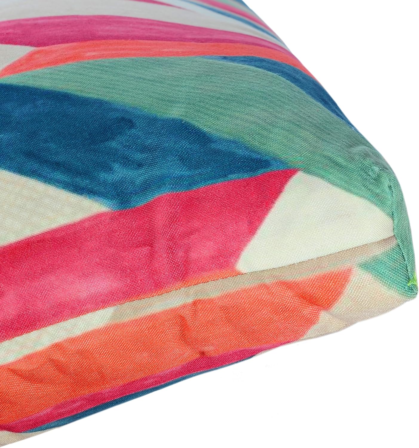 Set of 2 Outdoor Dining Chair Cushions, Patio Seating Cushions, 38x18x4.5 inch, for Garden Patio Furniture (Red-Green Geometry)