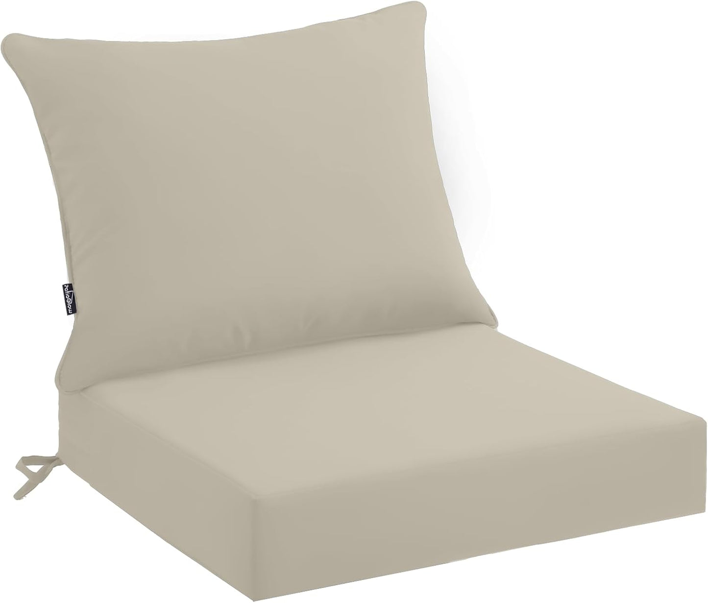Outdoor Seat Cushion Set 22 x 22 x 4 Inch, Waterproof & Fade Resistant Patio Furniture Cushions with Removable Cover and Ties, Thick Deep Seating Pads for Outside Chair Sofa Couch, Blue