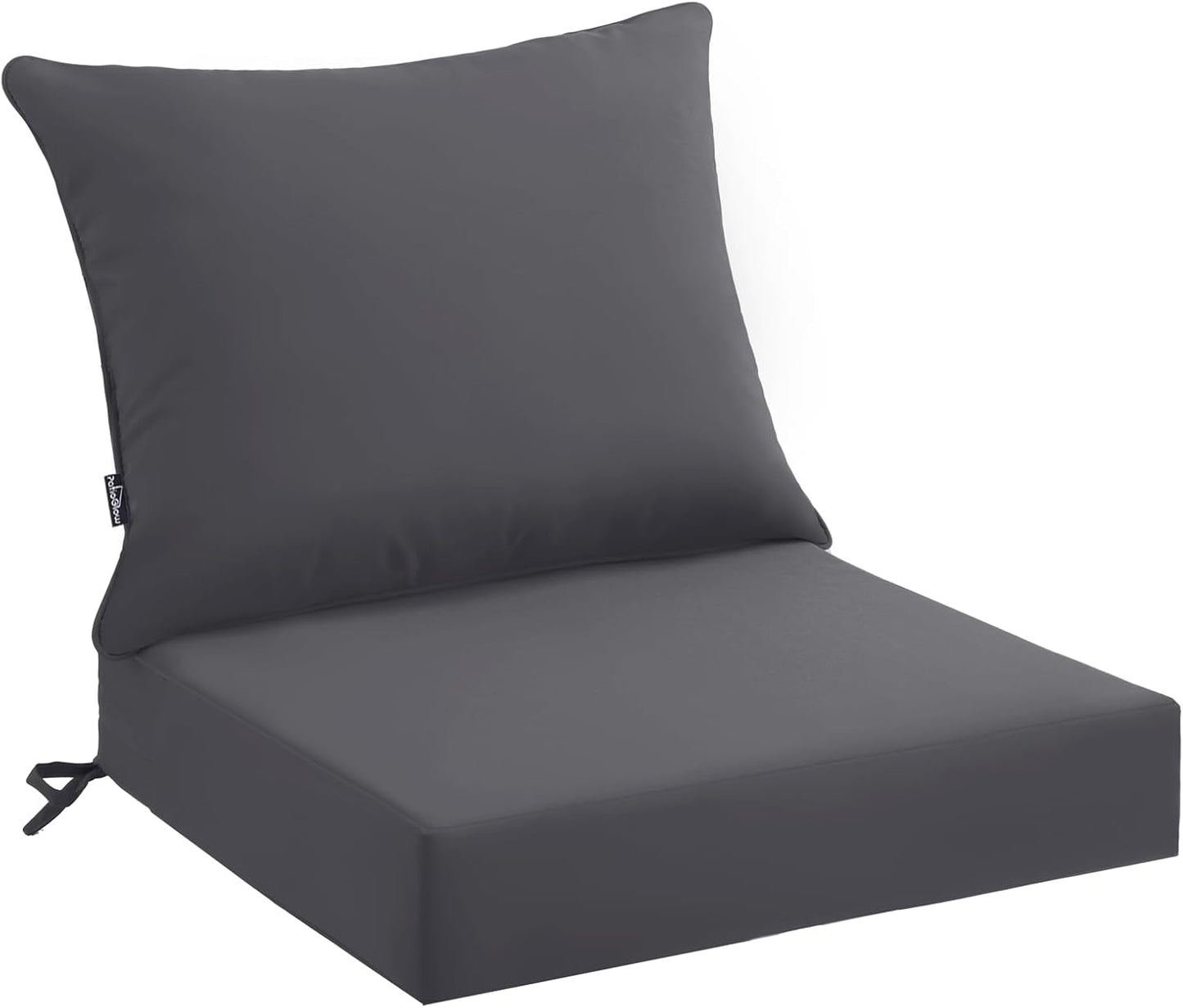 Outdoor Seat Cushion Set 22 x 22 x 4 Inch, Waterproof & Fade Resistant Patio Furniture Cushions with Removable Cover and Ties, Thick Deep Seating Pads for Outside Chair Sofa Couch, Blue