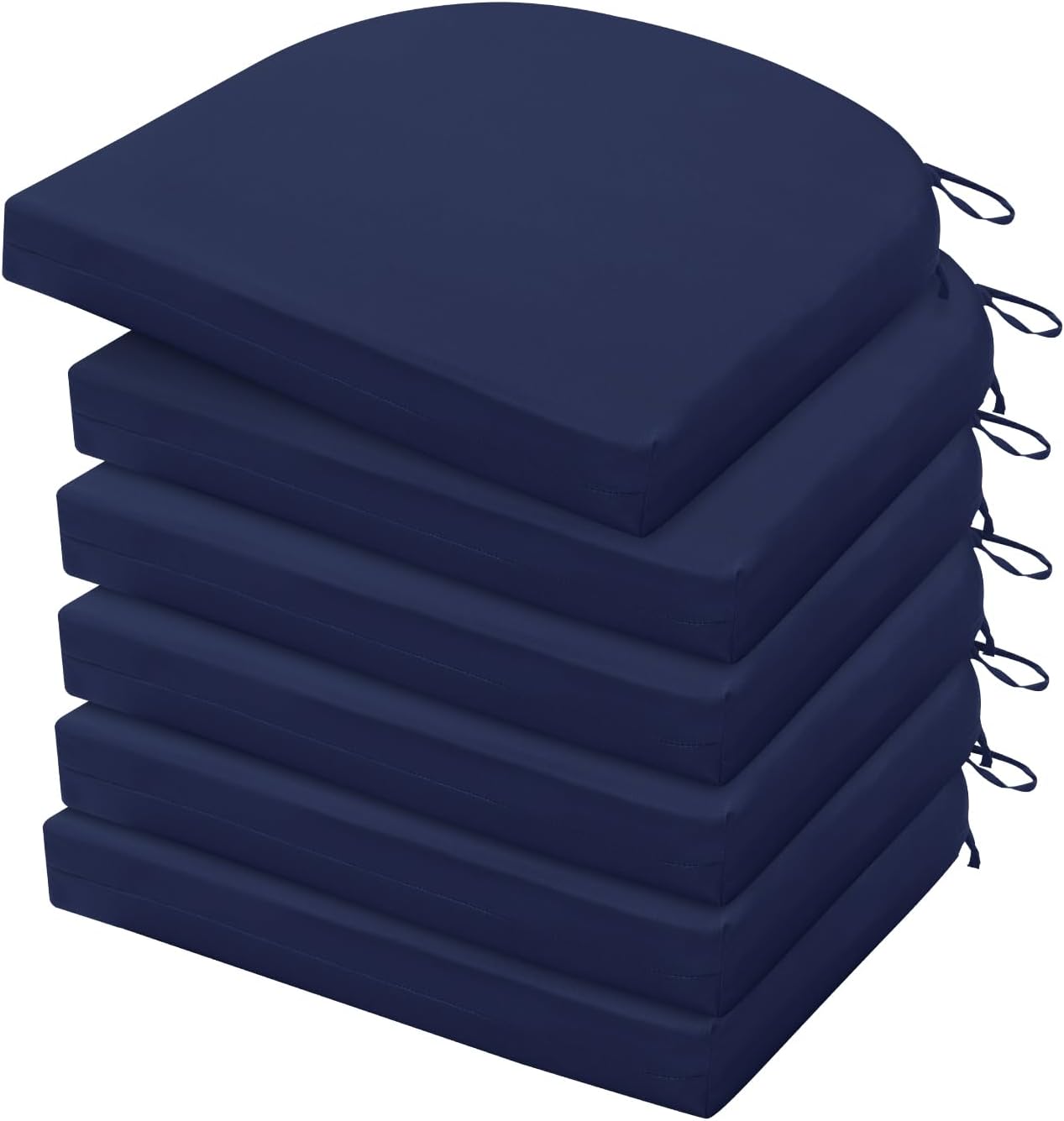 HARBOREST Outdoor Chair Cushions Set of 4, Water Resistant Patio Chair Cushions with Ties, Outdoor Seat Cushions for Patio Furniture, 17"x16"x2", Navy