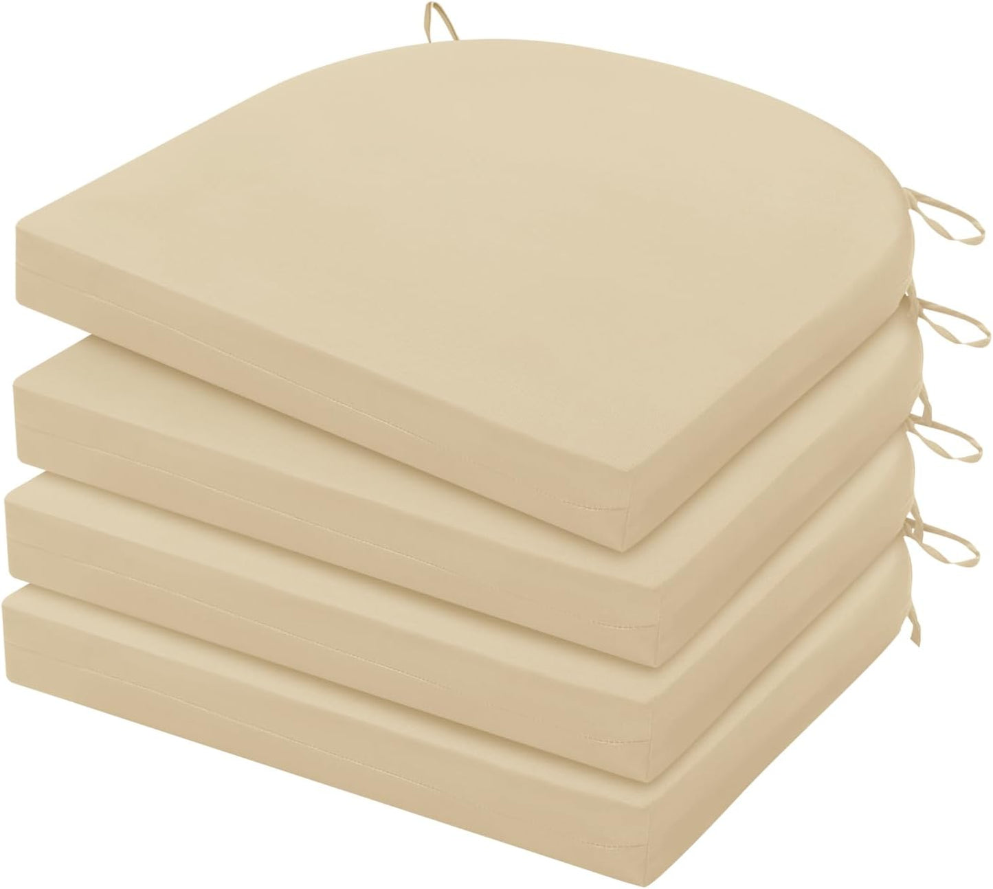 HARBOREST Outdoor Chair Cushions Set of 4, Water Resistant Patio Chair Cushions with Ties, Outdoor Seat Cushions for Patio Furniture, 17"x16"x2", Navy