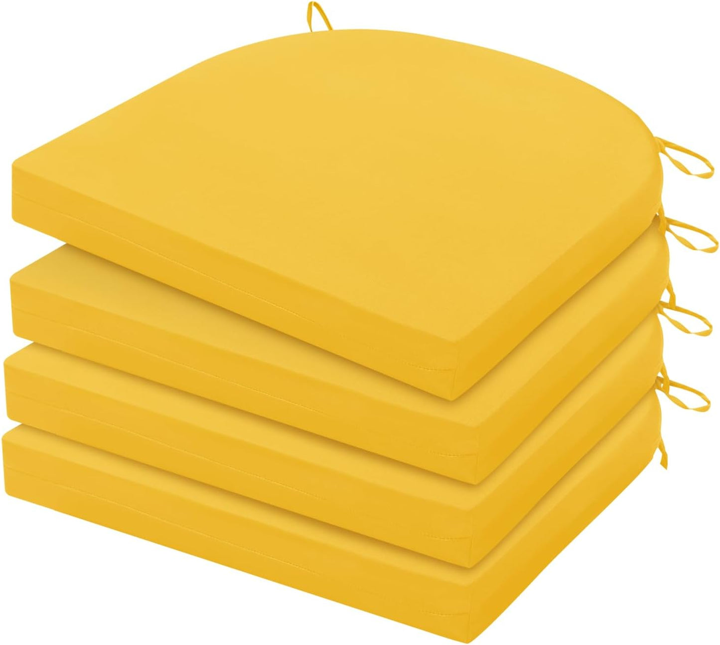 HARBOREST Outdoor Chair Cushions Set of 4, Water Resistant Patio Chair Cushions with Ties, Outdoor Seat Cushions for Patio Furniture, 17"x16"x2", Navy