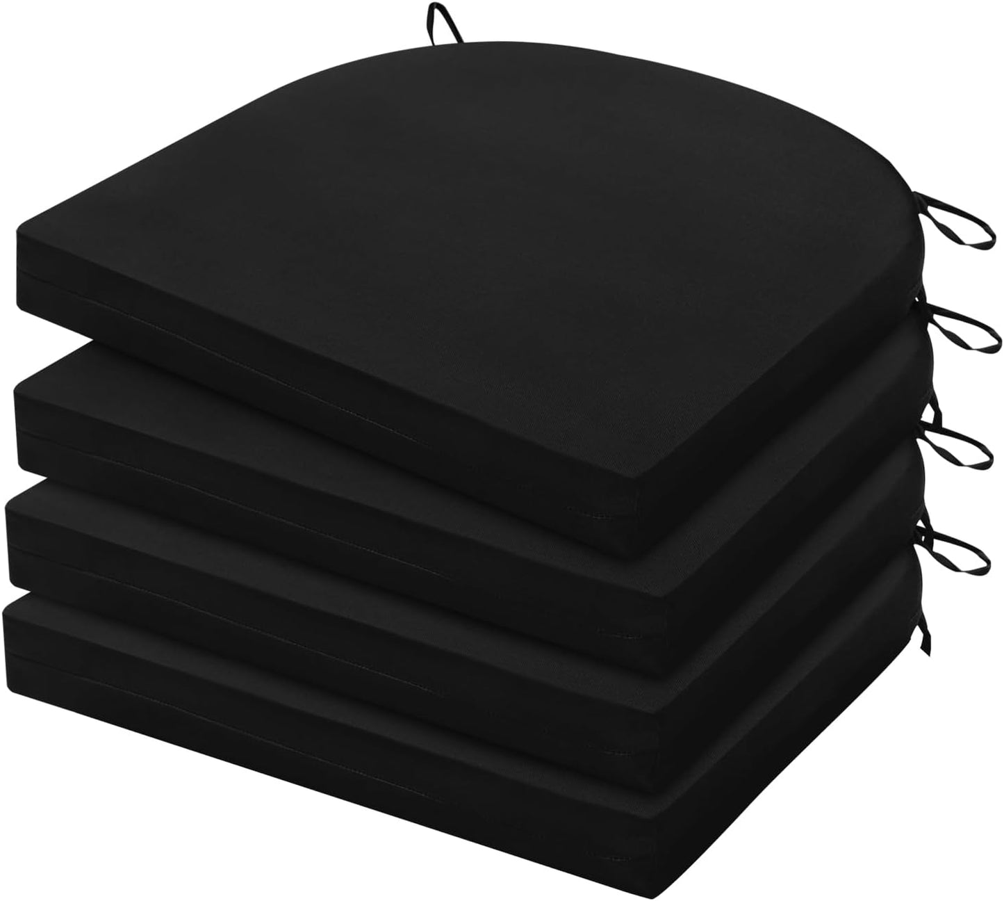 HARBOREST Outdoor Chair Cushions Set of 4, Water Resistant Patio Chair Cushions with Ties, Outdoor Seat Cushions for Patio Furniture, 17"x16"x2", Navy