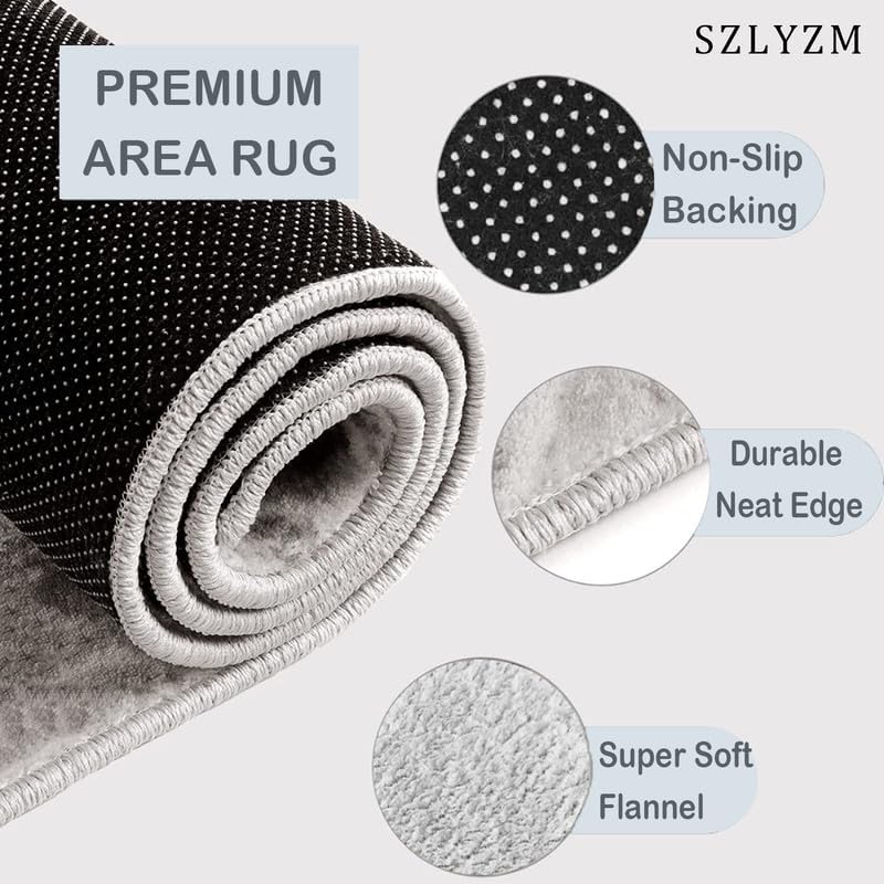 Ghost Rugs for Bedroom Living Room, Halloween Cute 5x7 Rug, Washable Non-Slip Soft Low Pile Area Rug, Dorm Dining Room Nursery Carpet, Indoor Floor Rug for Kids Girls Boys Home Decor