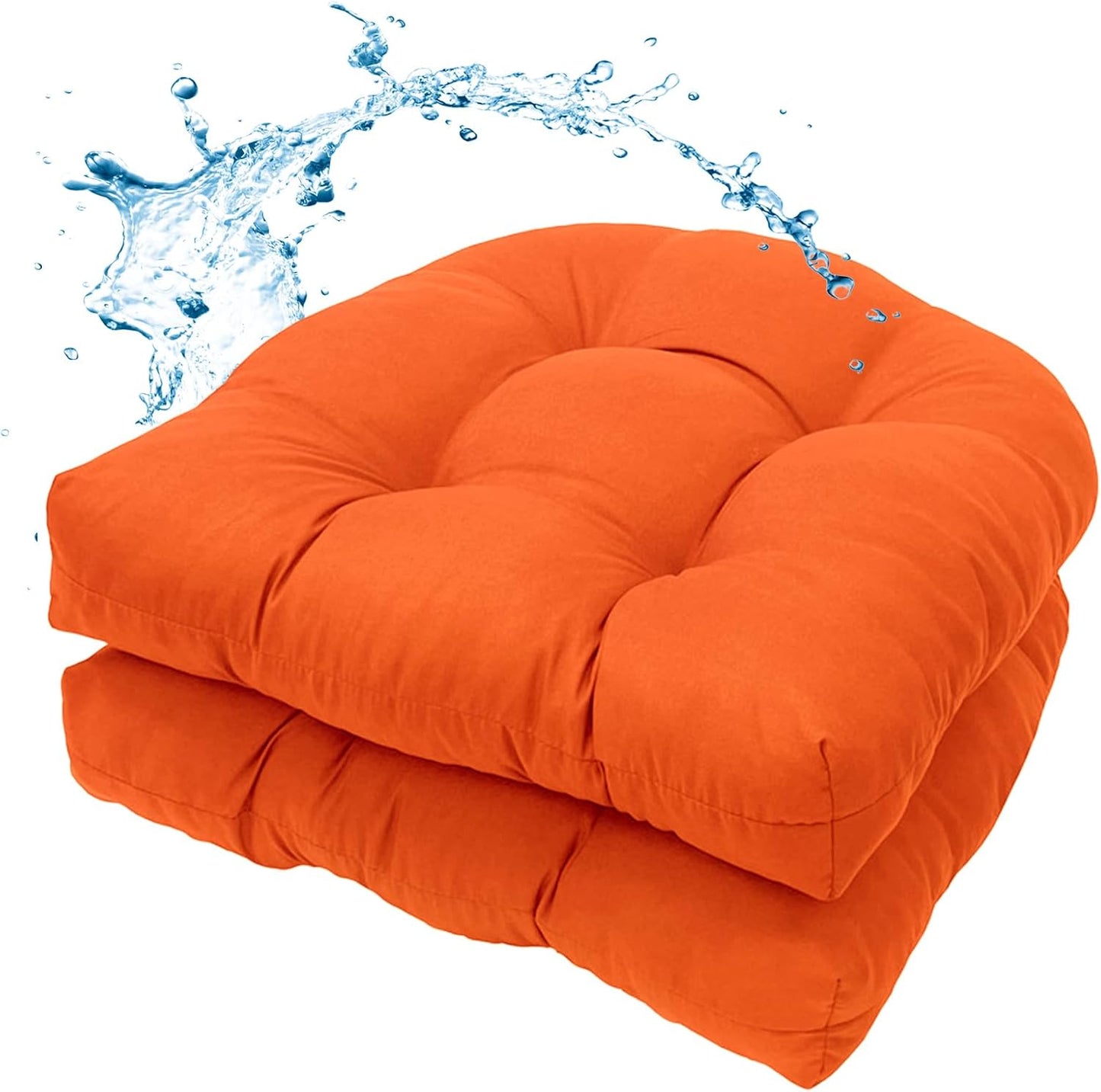 MTMR Water-Repellent Outdoor Chair Cushions Set of 2, 19”X19” Patio Chair Cushions with High Elasticity PP Cotton, No Fading Tufted Seat Cushions for Outdoor Furniture, Thick and Large Patio Cushions