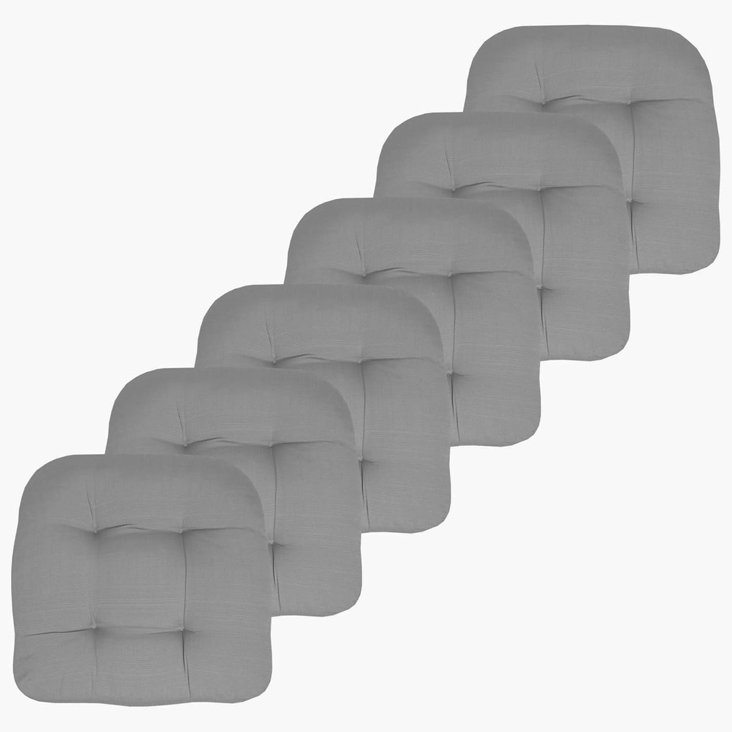 Sweet Home Collection Patio Cushions Outdoor Chair Pads Premium Comfortable Thick Fiber Fill Tufted 19" x 19" x 5" Seat Cover, 2 Pack, Cream
