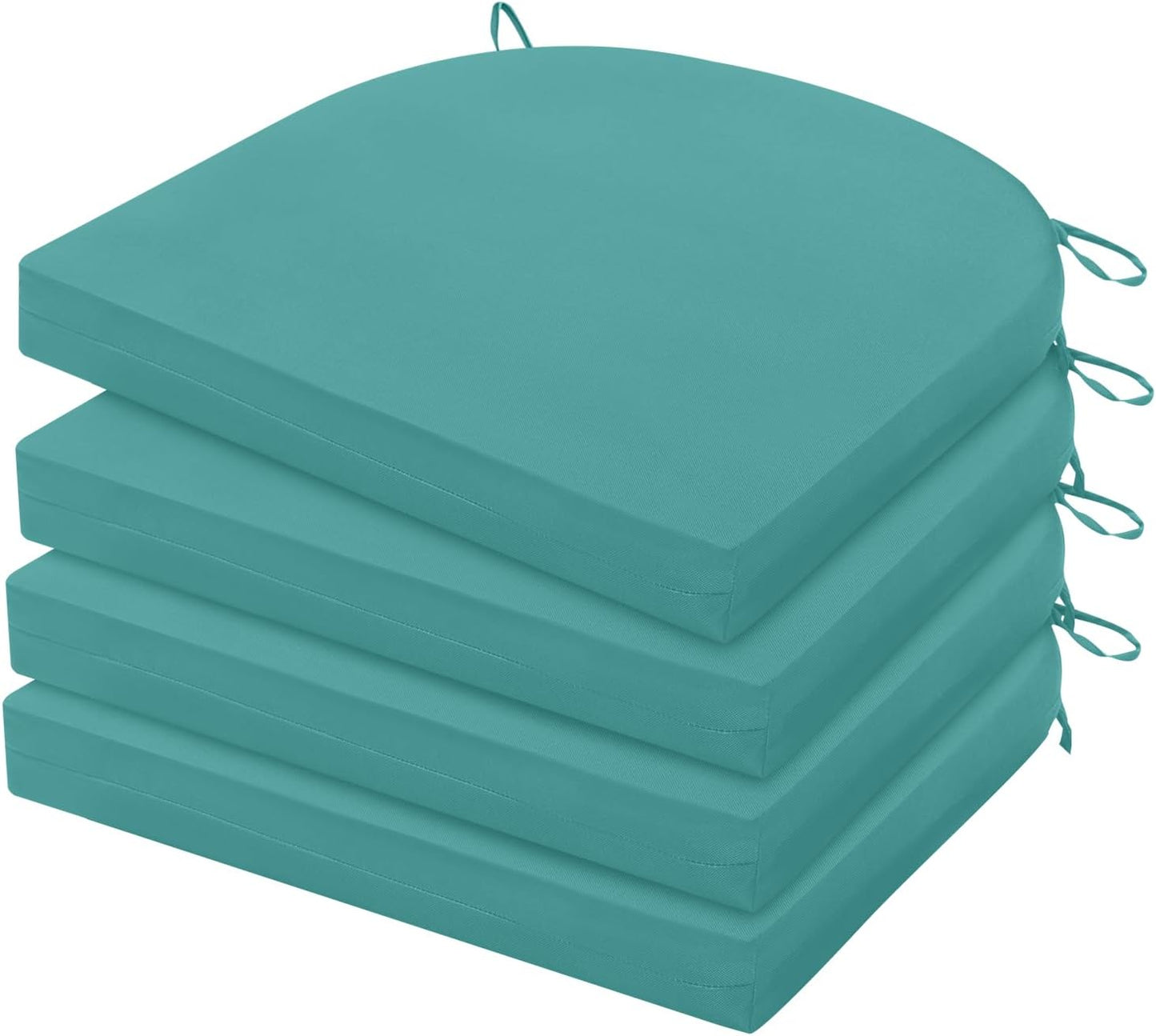 HARBOREST Outdoor Chair Cushions Set of 4, Water Resistant Patio Chair Cushions with Ties, Outdoor Seat Cushions for Patio Furniture, 17"x16"x2", Navy
