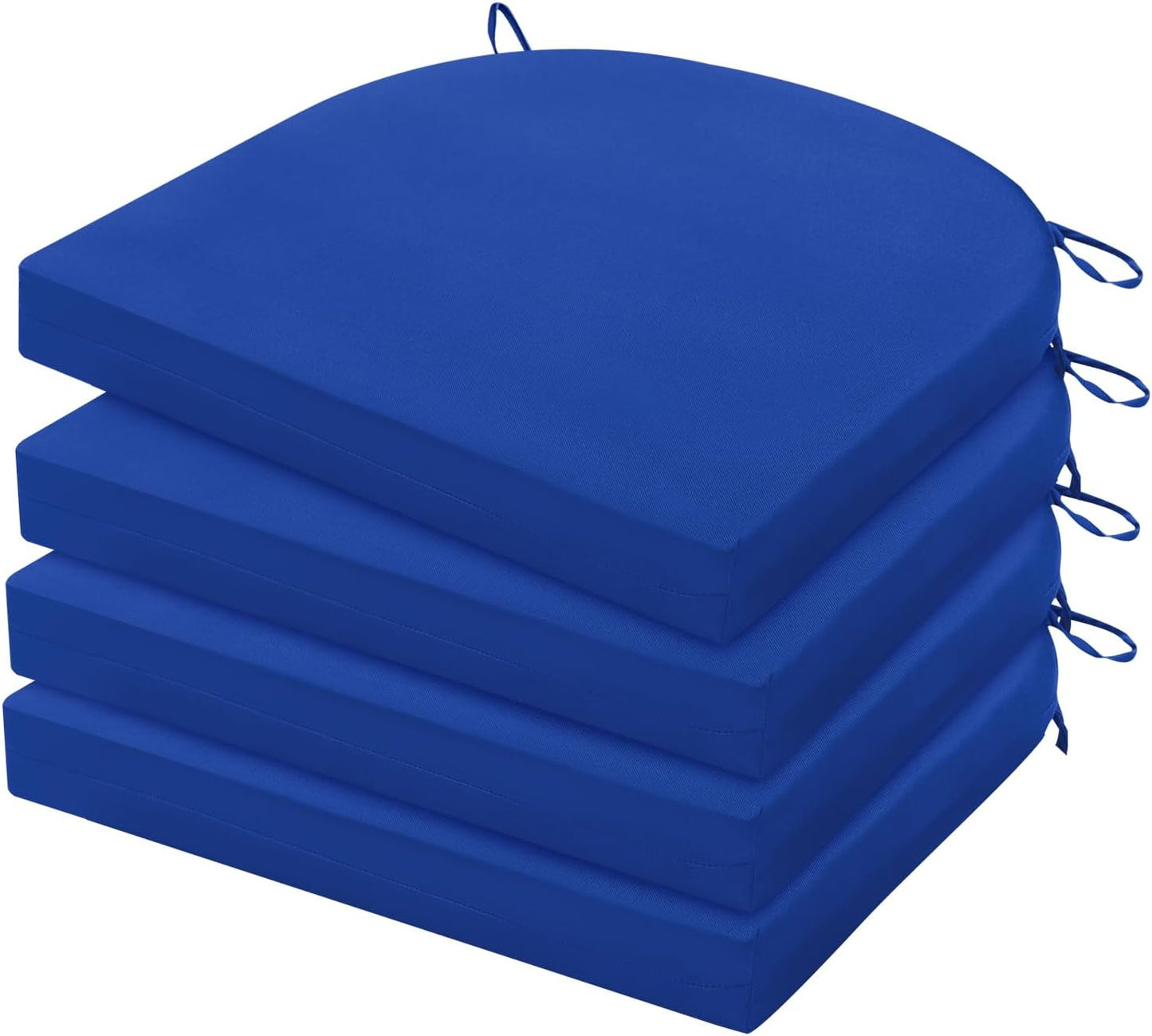 HARBOREST Outdoor Chair Cushions Set of 4, Water Resistant Patio Chair Cushions with Ties, Outdoor Seat Cushions for Patio Furniture, 17"x16"x2", Navy