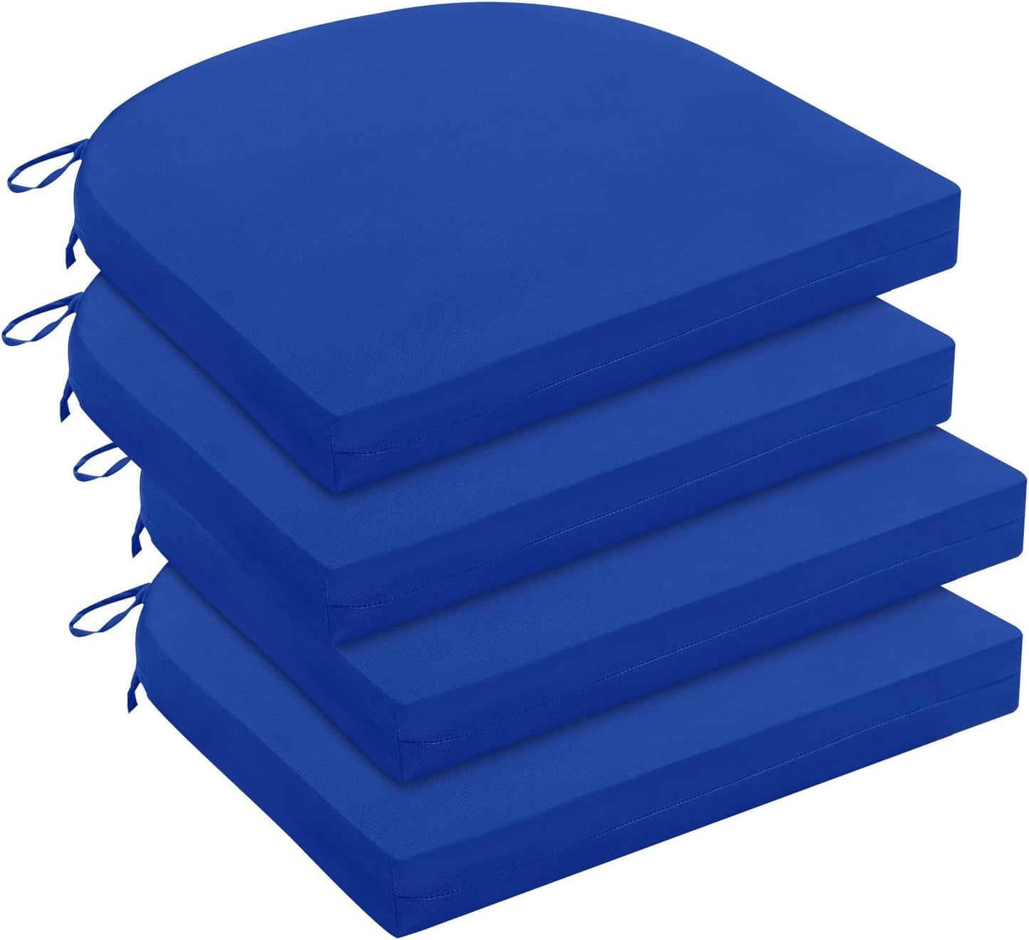 downluxe Outdoor Chair Cushions Set of 4 for Patio Furniture, Water-Resistant Patio Chair Cushions with Ties, High Density Foam Outdoor Seat Cushion, 17" X 16" X 2", Navy