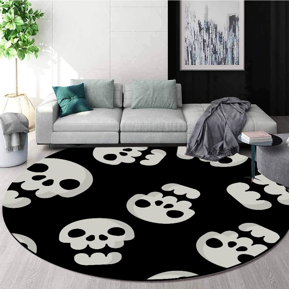 Halloween Round Rug,6ft, Halloween Gothic Rug, Halloween Ghost Rug,Washable Halloween Ghost Decor,for Living Dining Room Office Dining Room Bedroom Goth Halloween Floor Mat。