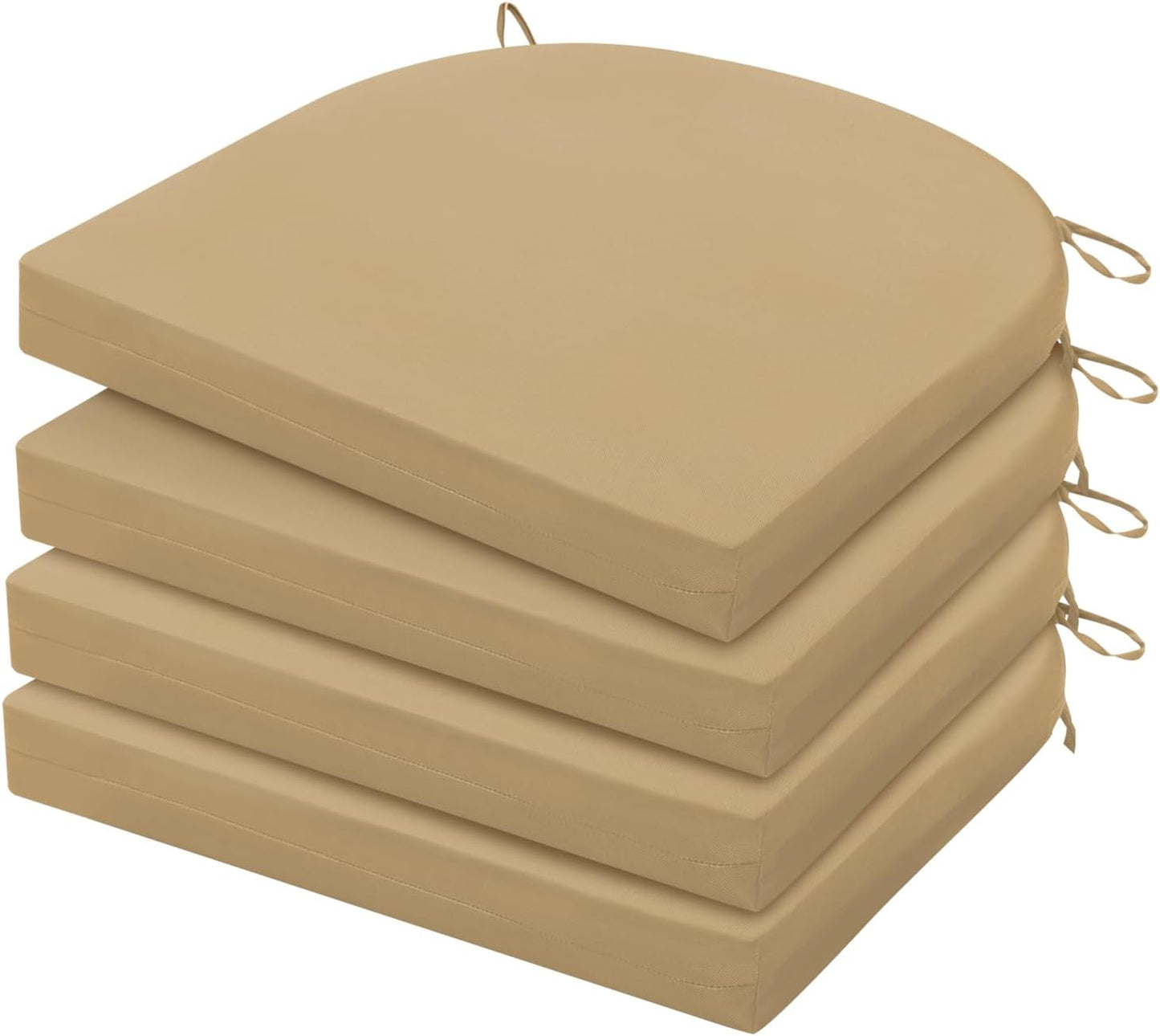 HARBOREST Outdoor Chair Cushions Set of 4, Water Resistant Patio Chair Cushions with Ties, Outdoor Seat Cushions for Patio Furniture, 17"x16"x2", Navy