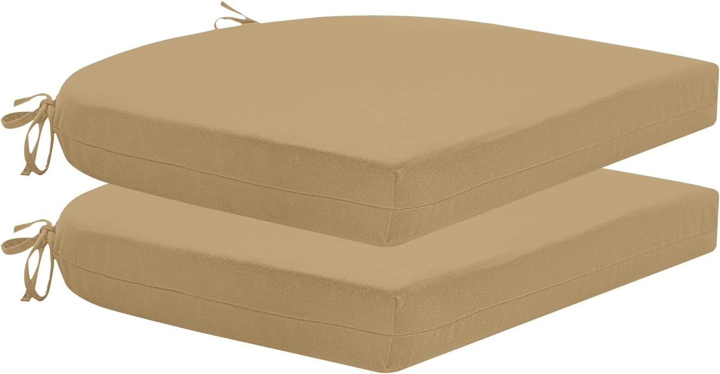 HARBOREST Outdoor Chair Cushions Set of 4, Water Resistant Patio Chair Cushions with Ties, Outdoor Seat Cushions for Patio Furniture, 17"x16"x2", Navy