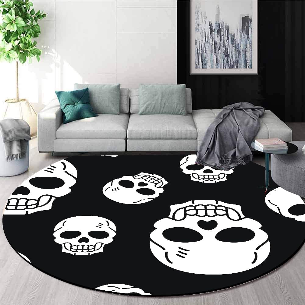 Halloween Round Rug,6ft, Halloween Gothic Rug, Halloween Ghost Rug,Washable Halloween Ghost Decor,for Living Dining Room Office Dining Room Bedroom Goth Halloween Floor Mat。