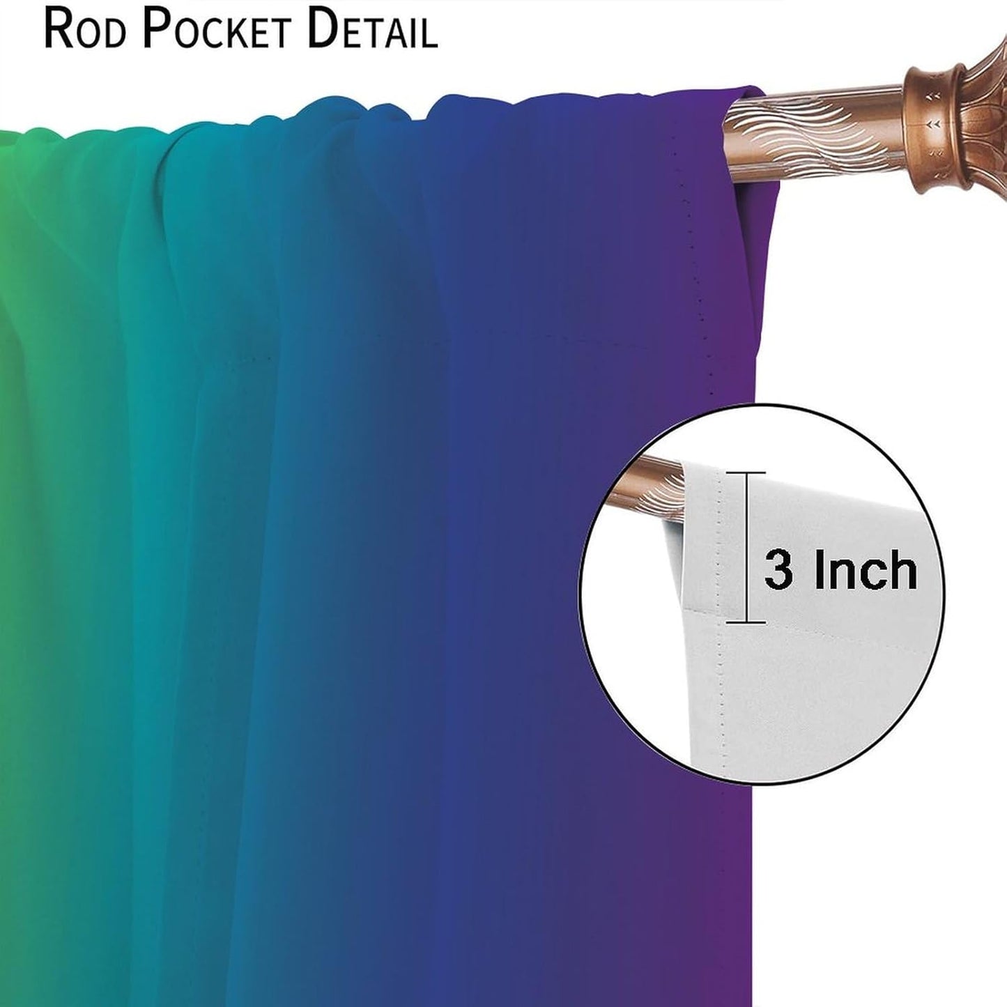 Rainbow Window Curtains, Abstract Colorful Rainbow Matching Art Theme Window Treatments Gradations of Colors Pleasant Atmosphere Blackout Rod Pocket Window Drapes for Bedroom Living Room 63x72in