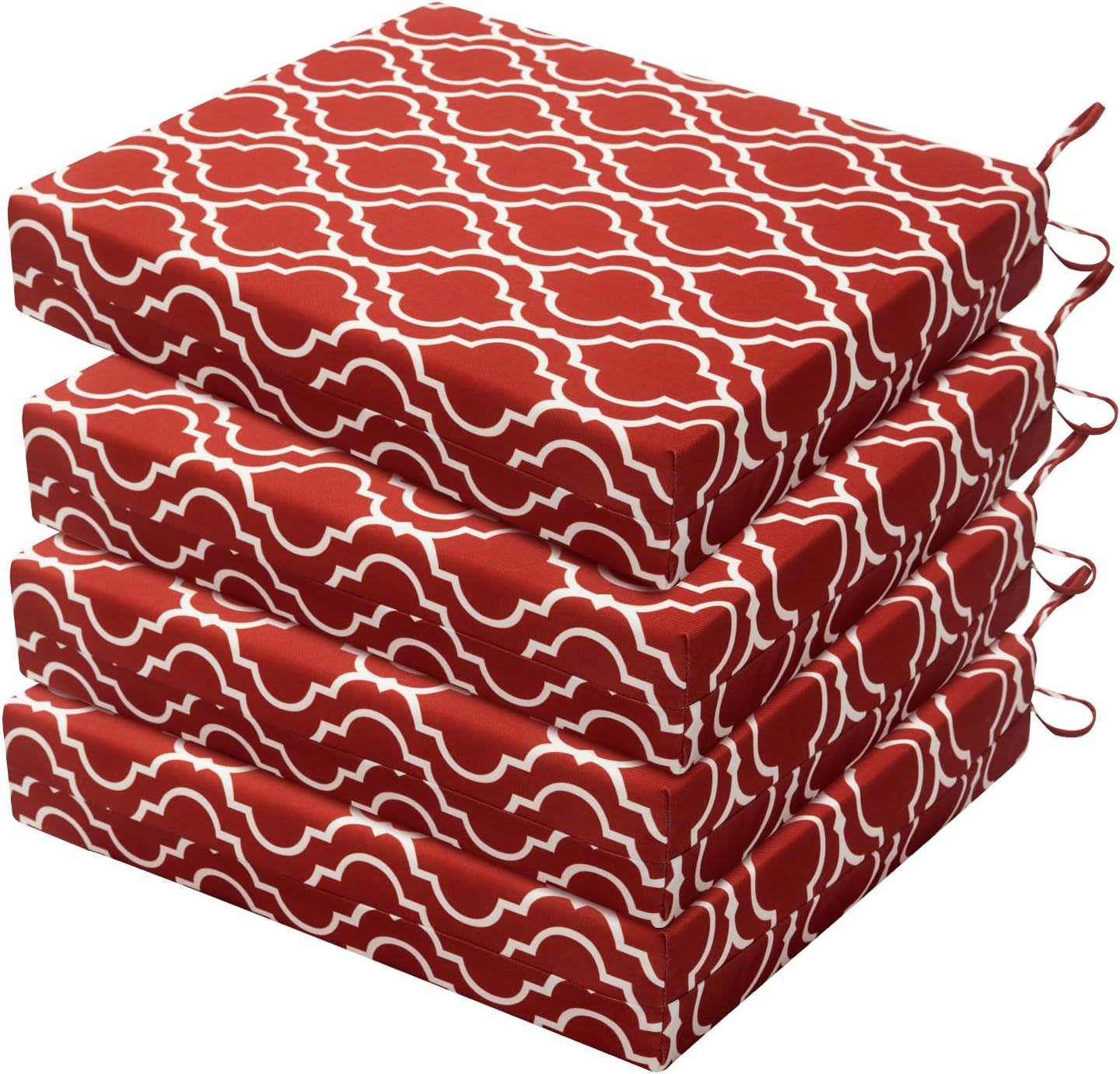 HARBOREST Outdoor Chair Cushions Set of 4, Water Resistant Patio Chair Cushions with Ties, Outdoor Seat Cushions for Patio Furniture, 17"x16"x2", Navy