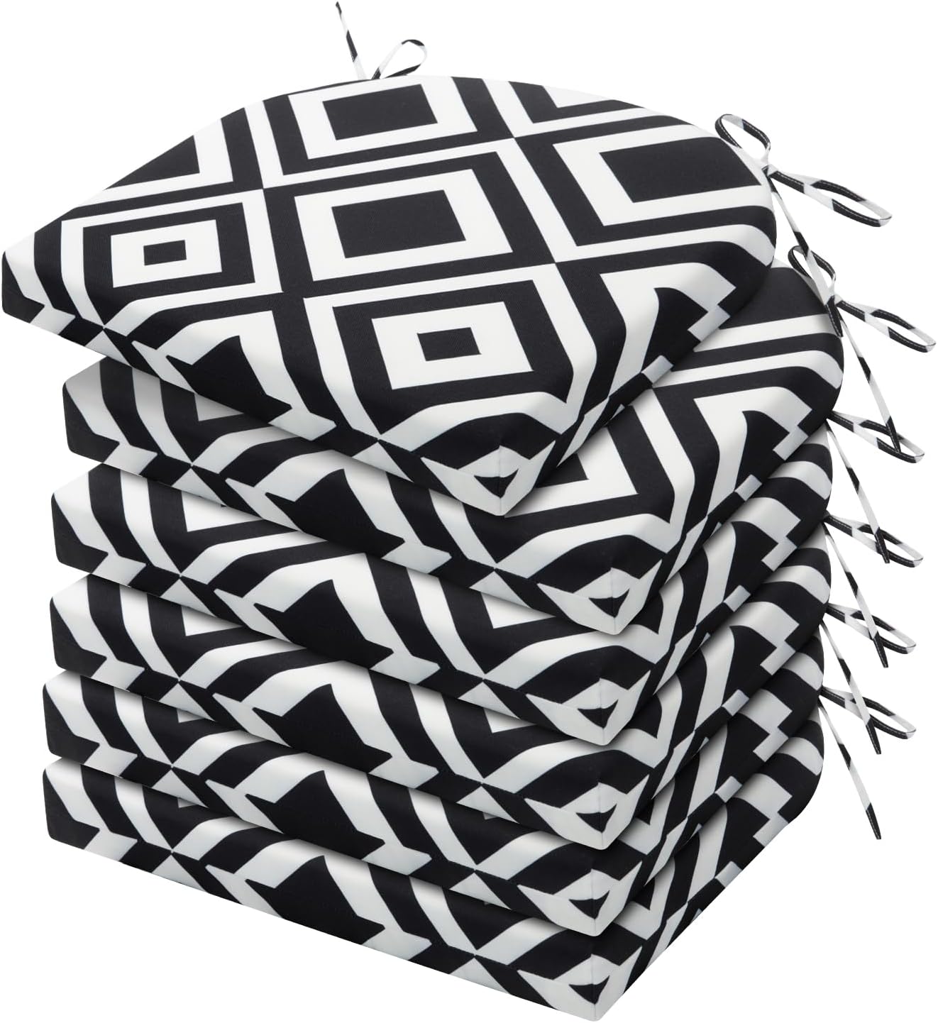HARBOREST Outdoor Chair Cushions Set of 4, Water Resistant Patio Chair Cushions with Ties, Outdoor Seat Cushions for Patio Furniture, 17"x16"x2", Navy