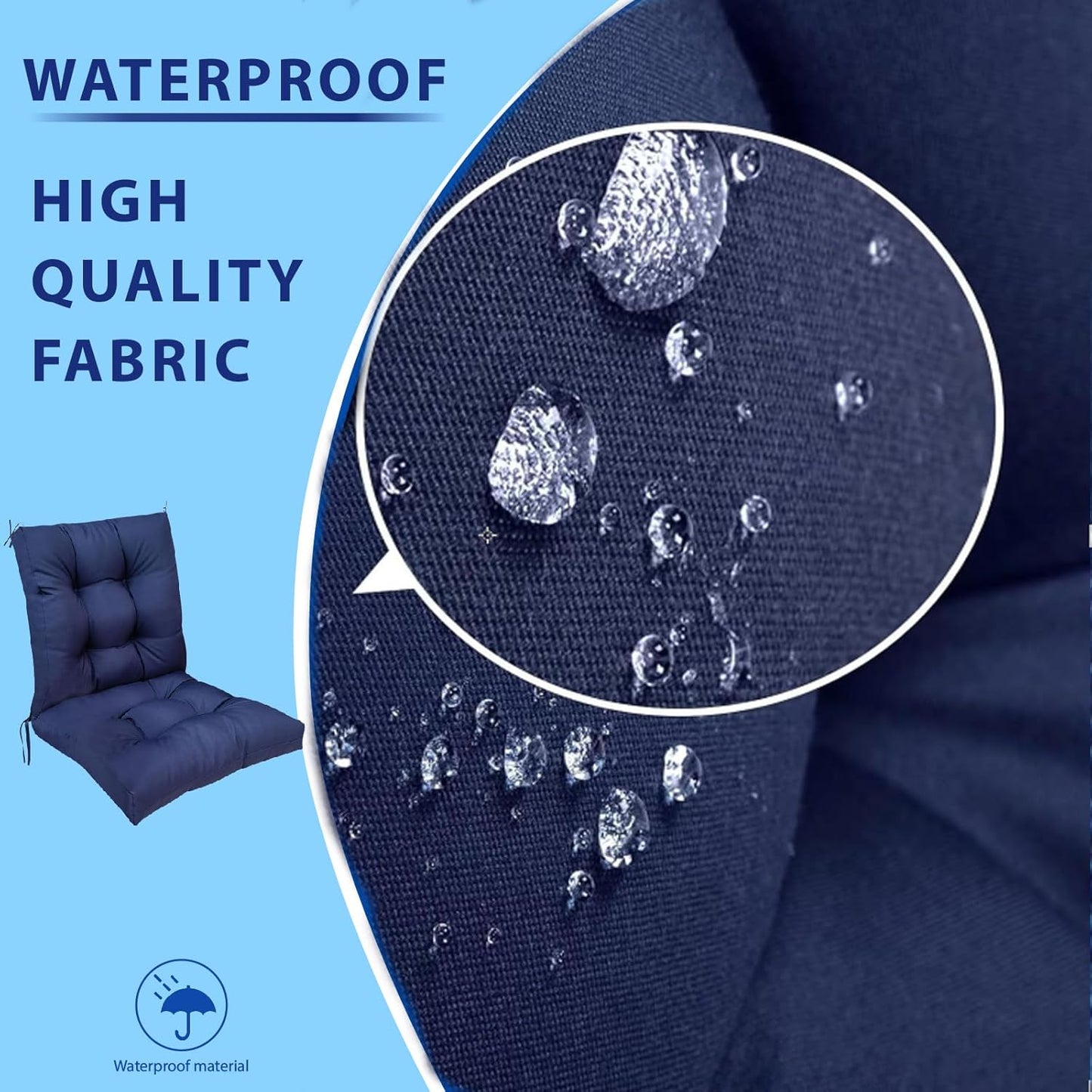 Outdoor Chair Cushions Waterproof Floral Tufted Lawn Wicker Chair Cushion for Patio Furniture Indoor Rocking Chair Pad 41.7"*20.8"*3.9" Hawaii