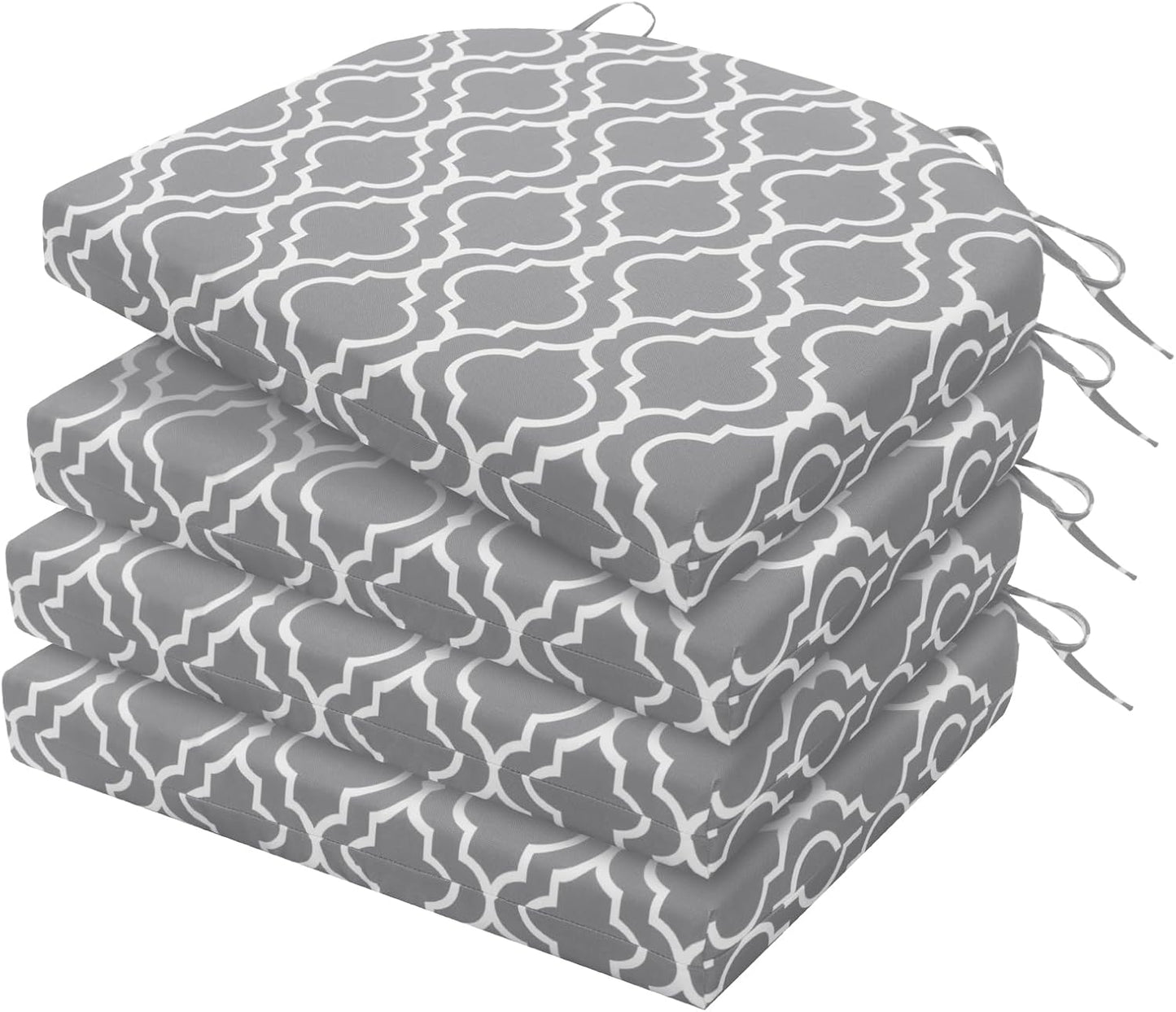 HARBOREST Outdoor Chair Cushions Set of 4, Water Resistant Patio Chair Cushions with Ties, Outdoor Seat Cushions for Patio Furniture, 17"x16"x2", Navy