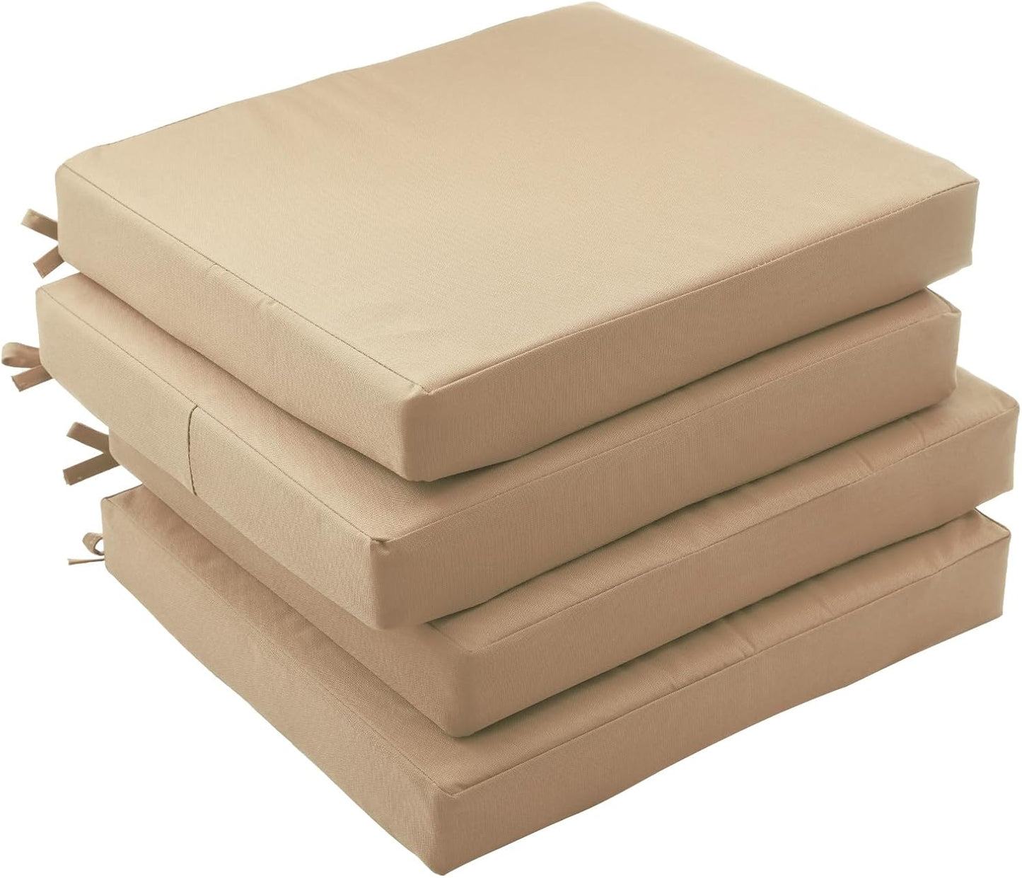 Outdoor Chair Cushions Set of 4,Patio Cushions for Outdoor Furniture,Waterproof Patio Chair Cushions with Ties,Memory Foam Outdoor Seat Cushion,18.5"x16"x3" (Navy)