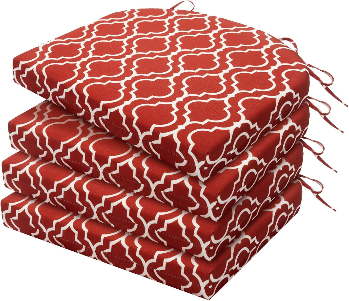 HARBOREST Outdoor Chair Cushions Set of 4, Water Resistant Patio Chair Cushions with Ties, Outdoor Seat Cushions for Patio Furniture, 17"x16"x2", Navy