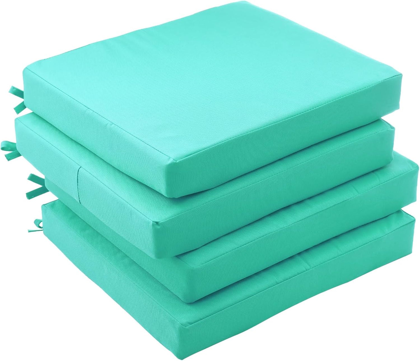 Outdoor Chair Cushions Set of 4,Patio Cushions for Outdoor Furniture,Waterproof Patio Chair Cushions with Ties,Memory Foam Outdoor Seat Cushion,18.5"x16"x3" (Navy)