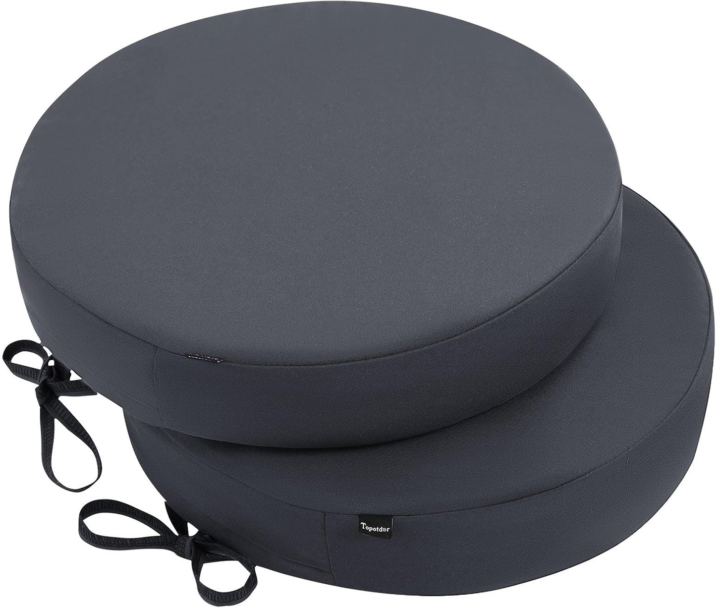 Topotdor Outdoor Chair Cushions Set of 2, Waterproof Patio Chair Cushions for Outdoor Furniture, Round Corner Seat Chair Pads with Ties for Patio Garden Dining Office, 17"x16"x2", Beige