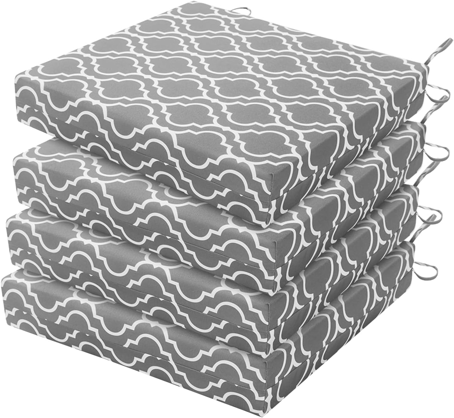 HARBOREST Outdoor Chair Cushions Set of 4, Water Resistant Patio Chair Cushions with Ties, Outdoor Seat Cushions for Patio Furniture, 17"x16"x2", Navy