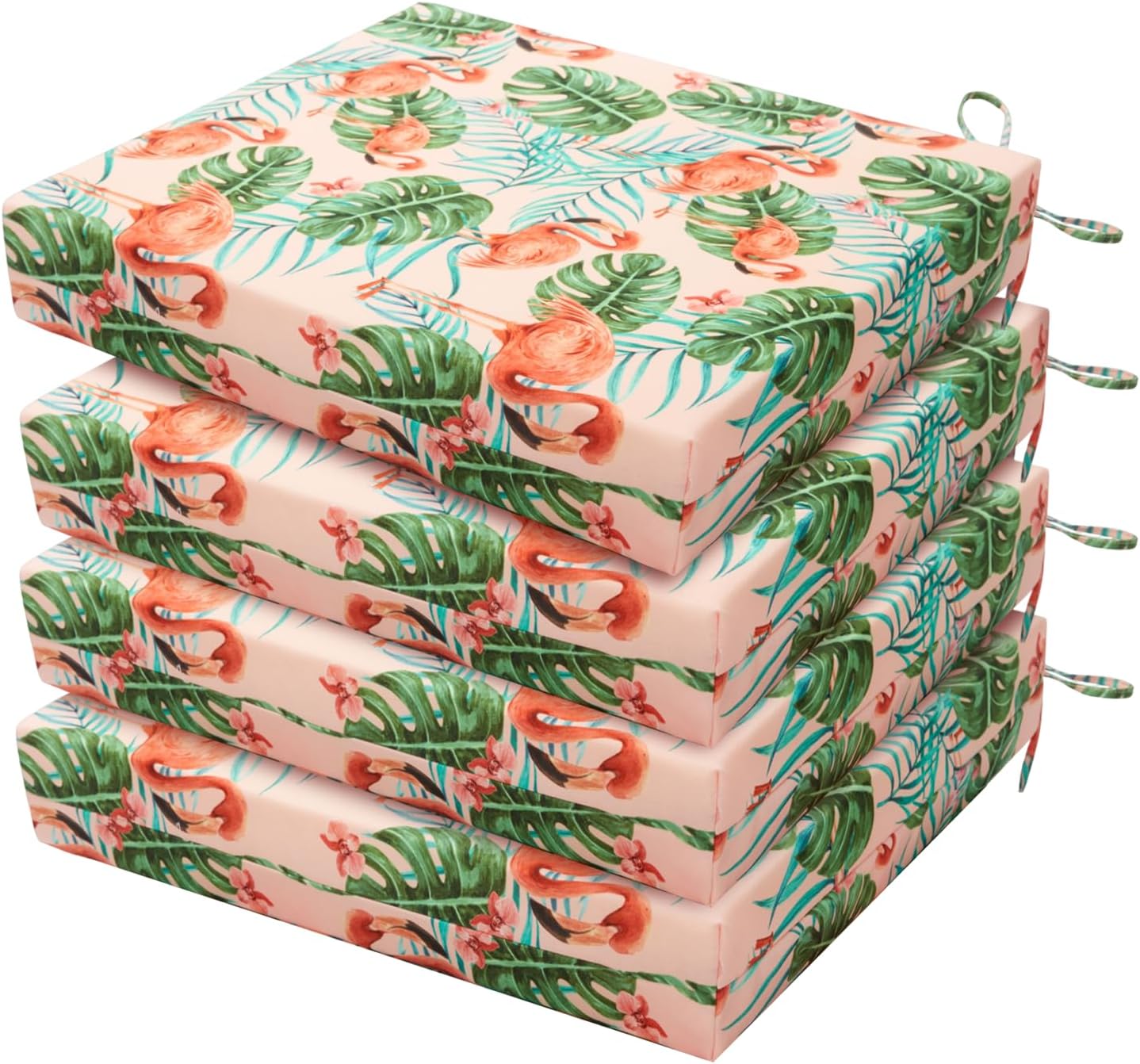 HARBOREST Outdoor Chair Cushions Set of 4, Water Resistant Patio Chair Cushions with Ties, Outdoor Seat Cushions for Patio Furniture, 17"x16"x2", Navy