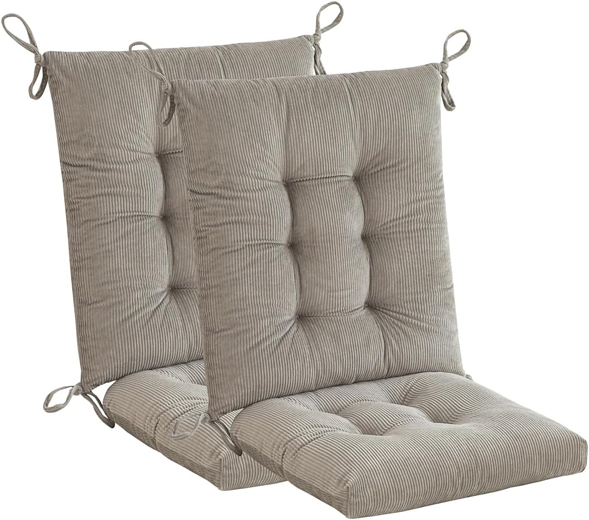 Outdoor Patio Cushion, Rocking Chair Cushion, Tufted Pads, Set of Upper and Lower with Ties Pack of 2 (2 Sets) - Back 20"×17", Seat 17"×17" (Blue Houndstooth)