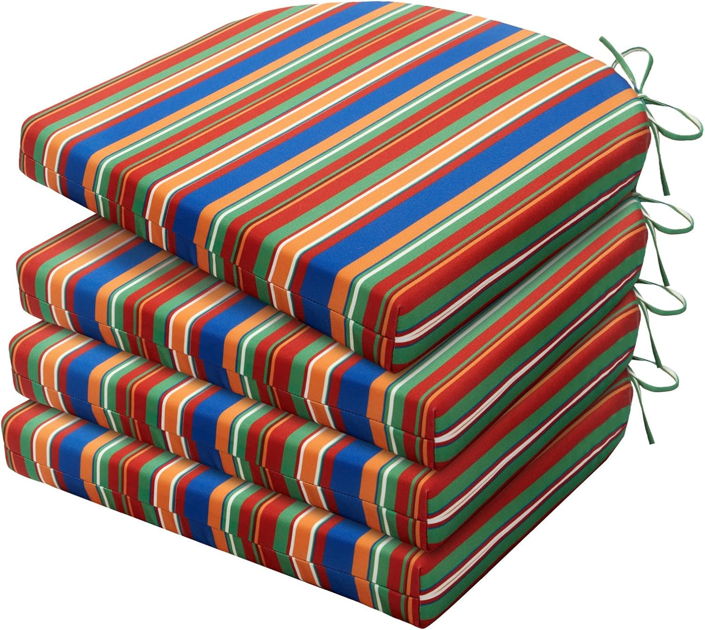 HARBOREST Outdoor Chair Cushions Set of 4, Water Resistant Patio Chair Cushions with Ties, Outdoor Seat Cushions for Patio Furniture, 17"x16"x2", Navy