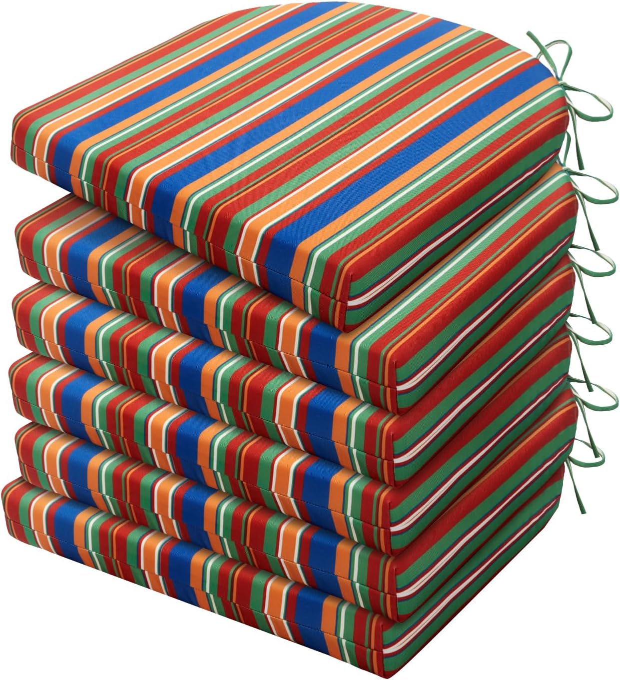 HARBOREST Outdoor Chair Cushions Set of 4, Water Resistant Patio Chair Cushions with Ties, Outdoor Seat Cushions for Patio Furniture, 17"x16"x2", Navy