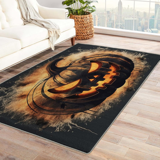 Halloween Rug & Home Decor - 4x6 Rug, Pumpkin Rugs for Living Room Bedroom, Spooky Carpet, Washable Non Slip Soft Low Pile Indoor Area Rug & Room Decor