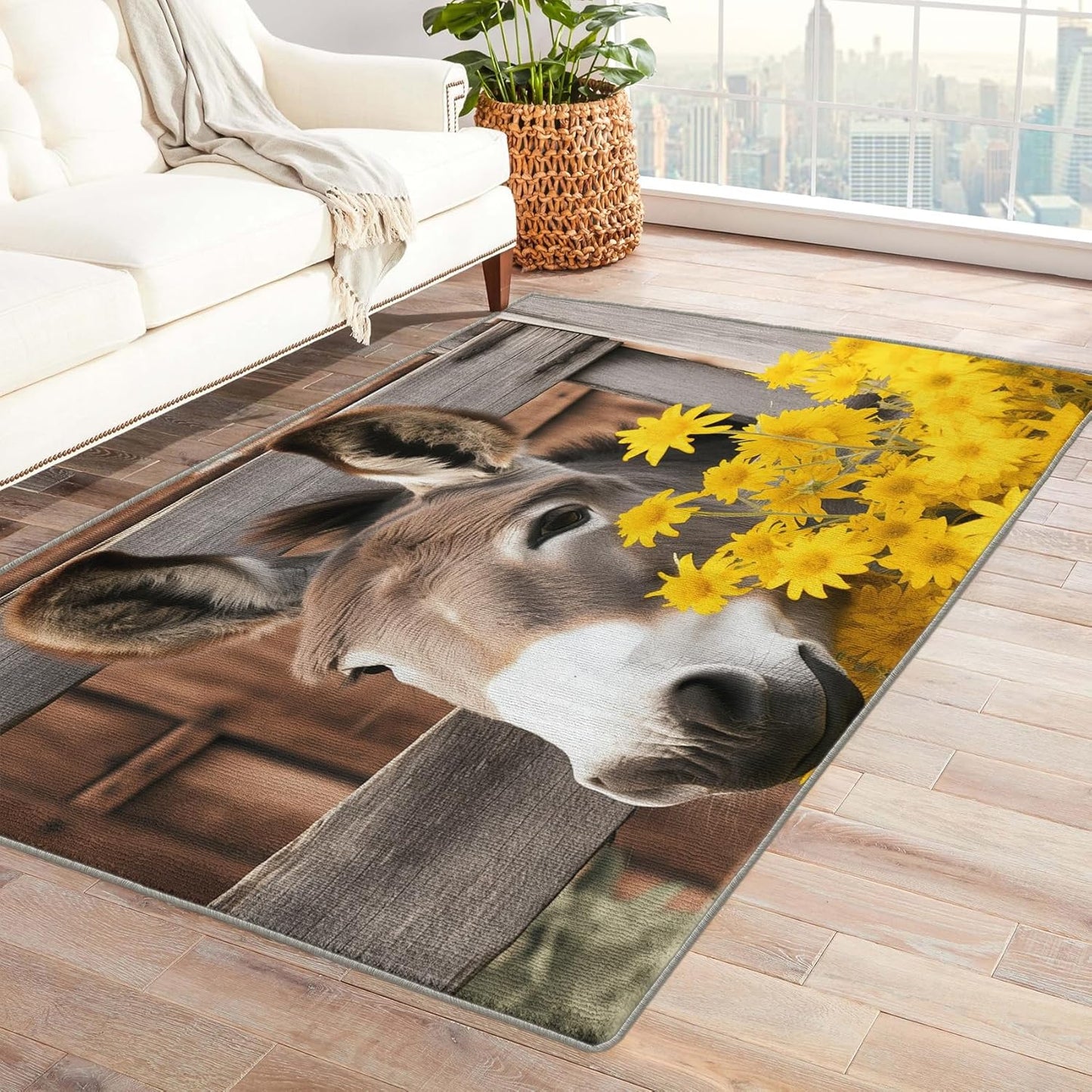 Halloween Rug & Home Decor - 4x6 Rug, Pumpkin Rugs for Living Room Bedroom, Spooky Carpet, Washable Non Slip Soft Low Pile Indoor Area Rug & Room Decor