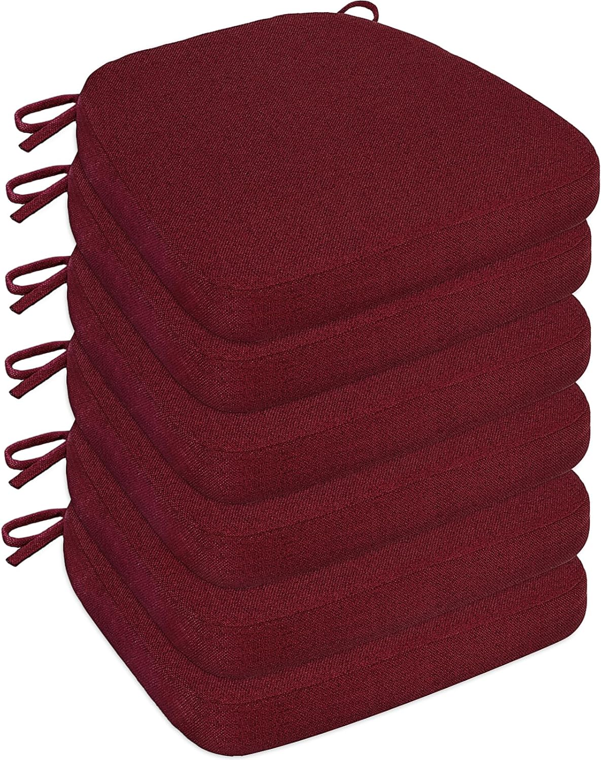 4 Pack 17'' x 16'' Chair Cushions, 2" Thick Dining Chair Pads with Ties and Removable Washable Cover, Seat Cushion for Kitchen Chairs, Indoor Dining Room, Patio Chairs, Beige