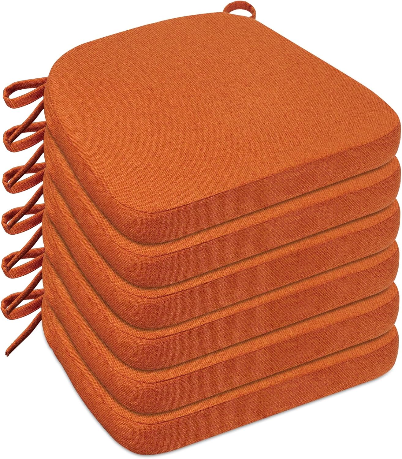 4 Pack 17'' x 16'' Chair Cushions, 2" Thick Dining Chair Pads with Ties and Removable Washable Cover, Seat Cushion for Kitchen Chairs, Indoor Dining Room, Patio Chairs, Beige