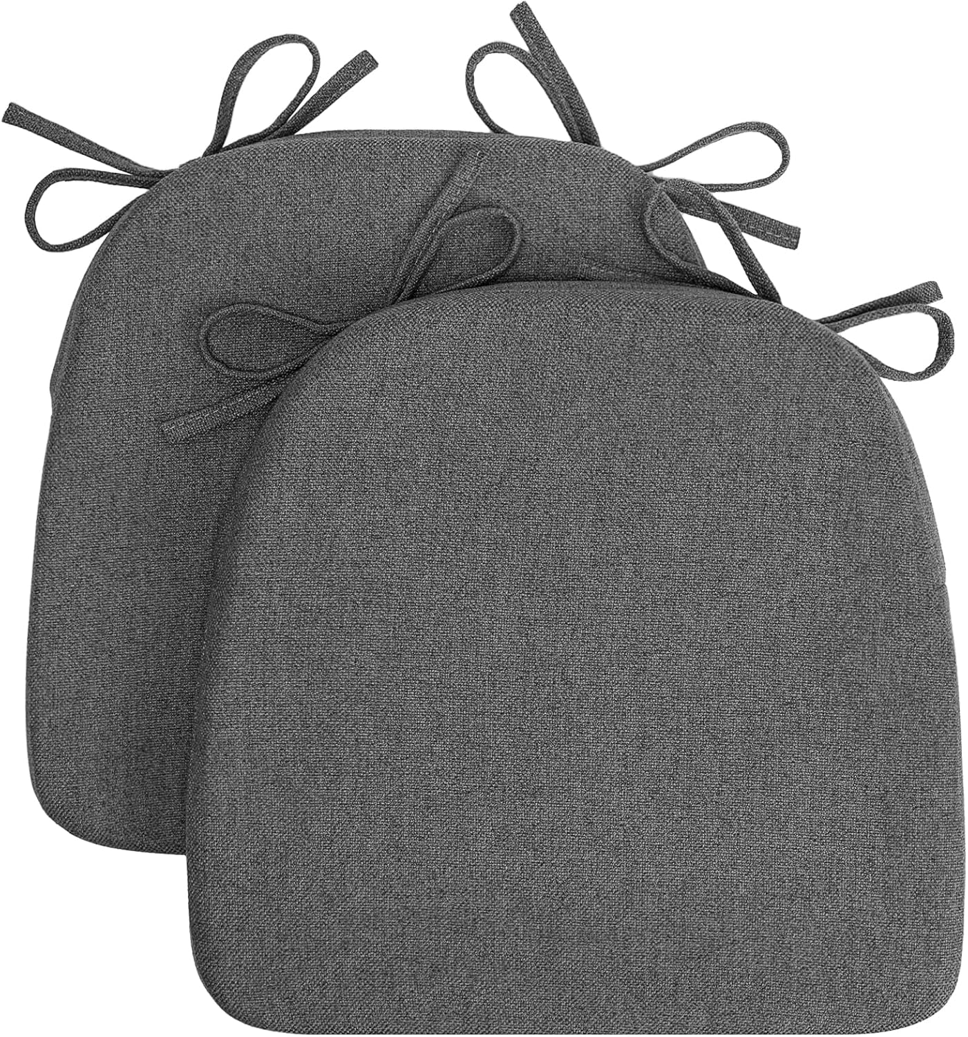 4 Pack 17'' x 16'' Chair Cushions, 2" Thick Dining Chair Pads with Ties and Removable Washable Cover, Seat Cushion for Kitchen Chairs, Indoor Dining Room, Patio Chairs, Beige